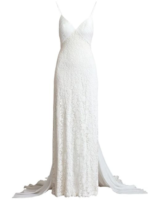 Robe En Dentelle Miramar À Coupe Longue Tadashi Shoji en coloris White