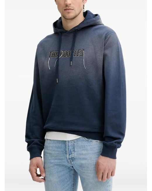 The Kooples Blue Faded-Effect Hoodie for men