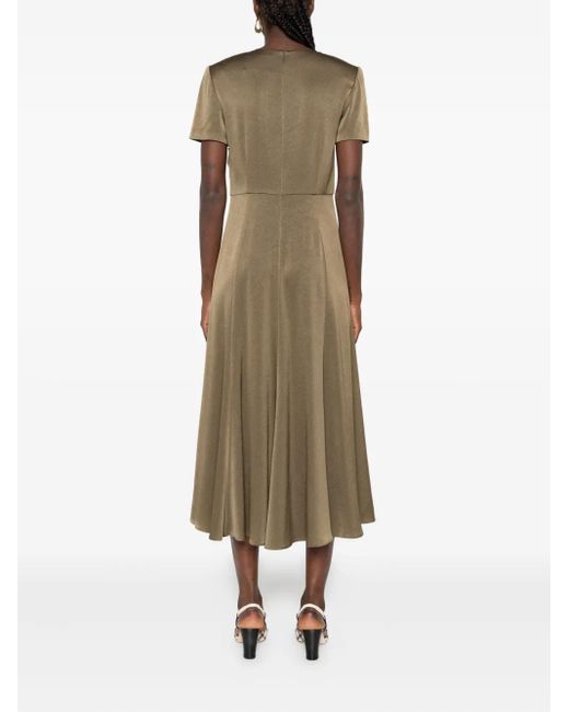 Roland Mouret Green Knot-Detail Midi Dress