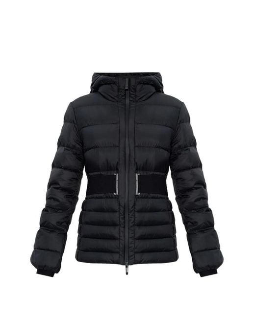 Moncler Black Belted-Waist Padded Jacket