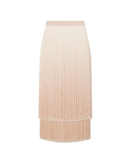 Elisabetta Franchi White Skirt With Fringes