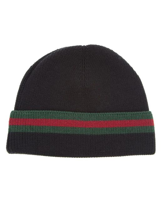 Gucci Black Wool And Silk Knit Cap for men
