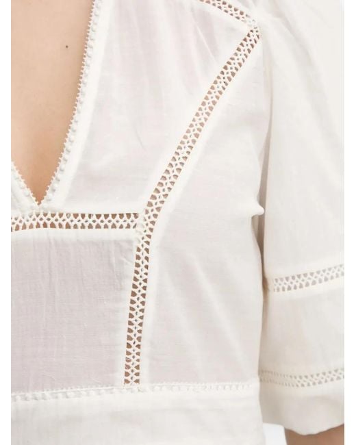 Munthe White Florise V-Neck Blouse
