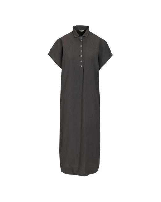 Barena Black Serafina Tendon Raglan-Sleeve Midi Dress