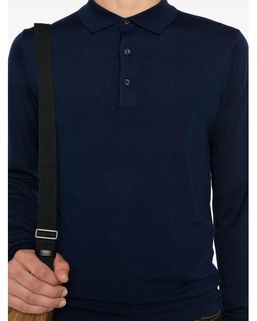 Aspesi Blue Wool Polo Shirt for men