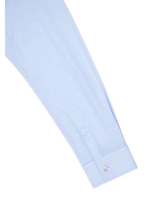 Commas Blue Embroidered-Detail Shirt for men