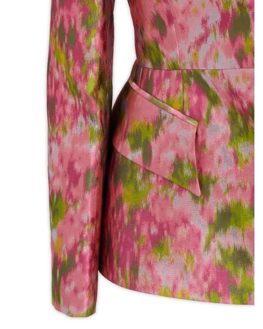Del Core Red Printed Blazer