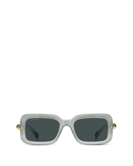 Etro Gray Rectangle-Frame Sunglasses