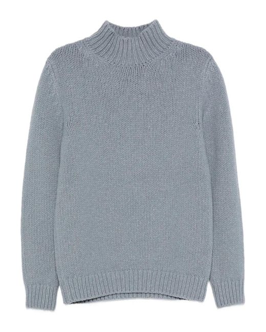 Eleventy Gray Mock-Neck Wool Sweater for men