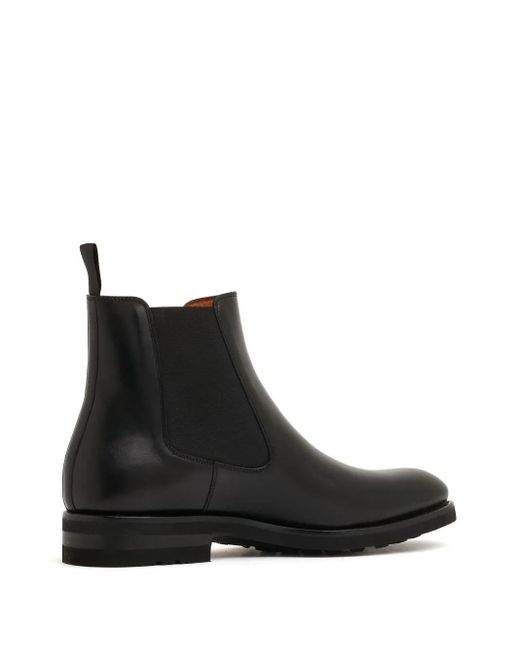 Magnanni Shoes Black Elasticated-Panel Chelsea Boots for men
