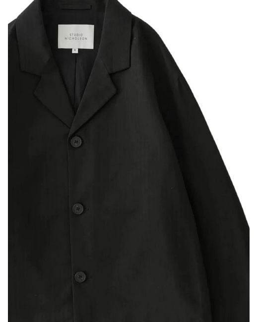 Studio Nicholson Black Cotton Single-Breasted Jacket