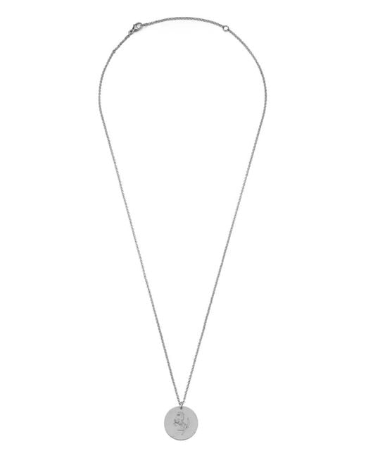 Mateo White Stallion Coin Necklace for men
