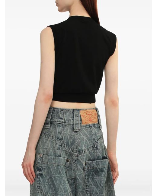 VAQUERA Top Met Intarsia Logo in het Black