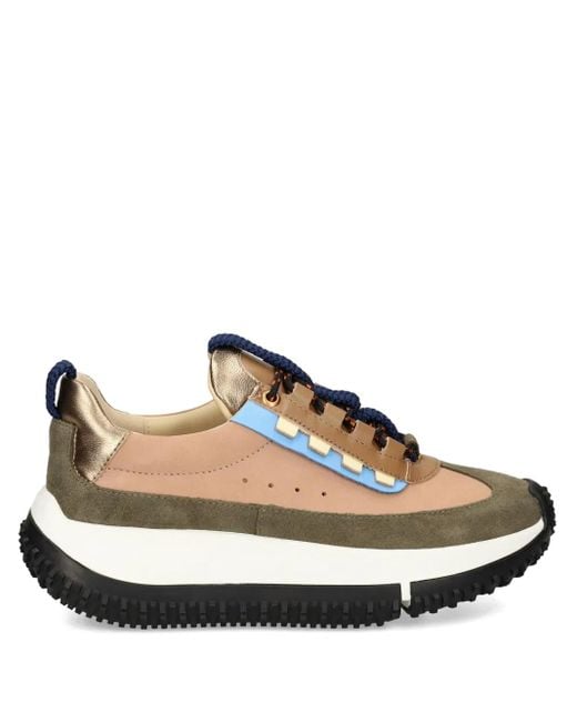 4Ccccees Black Panelled-Design Leather Sneakers