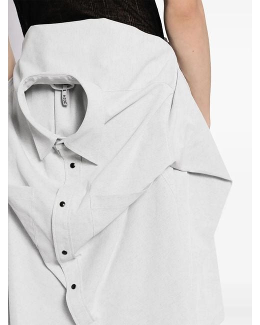 Maison Mihara Yasuhiro White Deconstructed Combo Cotton Shorts for men