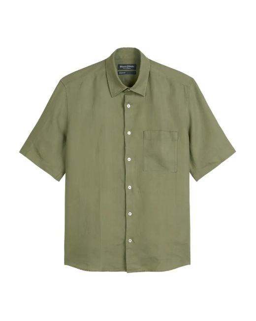 Marc O' Polo Green Button-Down Short-Sleeves Shirt for men