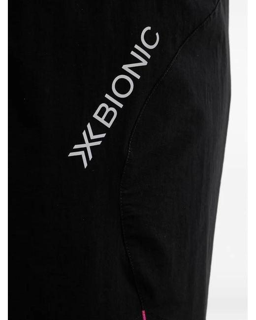 X Bionic Black Logo-Print Elasticated Shorts for men