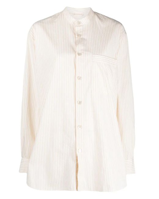 Birkenstock White Striped Organic Cotton Pyjama Shirt