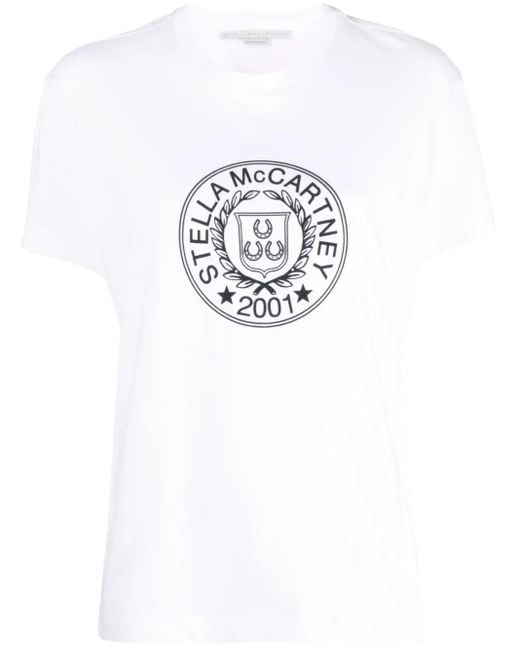 Stella McCartney White Logo-Print Cotton T-Shirt