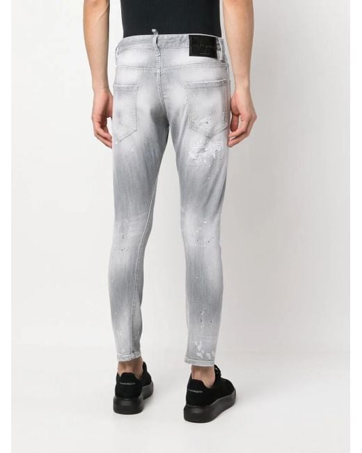 Jeans Skinny Con Effetto Vissuto di DSquared² in Gray da Uomo