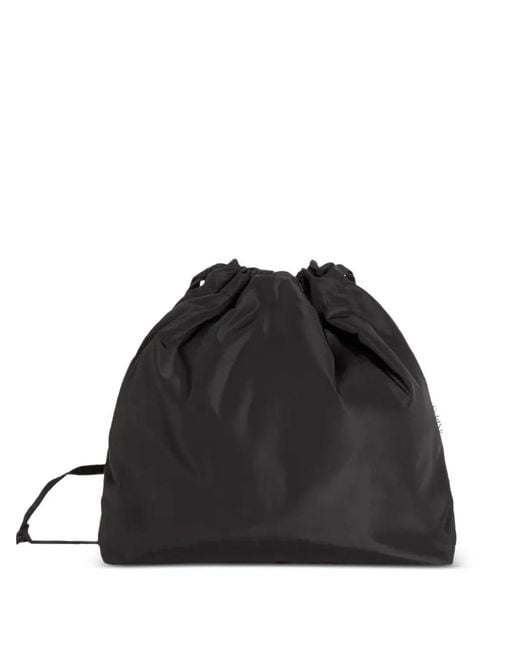 Aspesi Black Drawstring Tote Bag