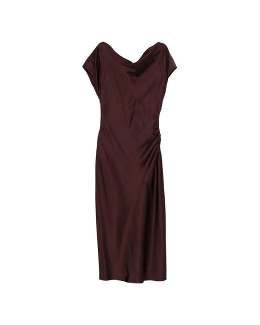 Liu Jo Purple Robe Mi-Longue À Détails Drapés