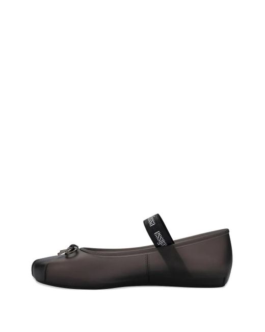 Melissa Black Sophie Fem Bow-Detail Ballet Flats