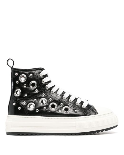 DSquared² Black Berlin High-top Leather Sneakers
