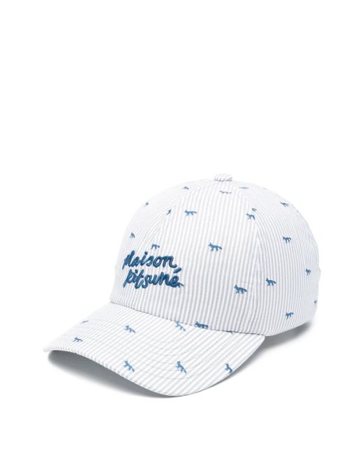 メンズ Maison Kitsuné ストライプ キャップ White