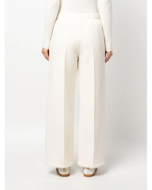 Jil Sander White Virgin-Wool Elasticated-Waist Trousers