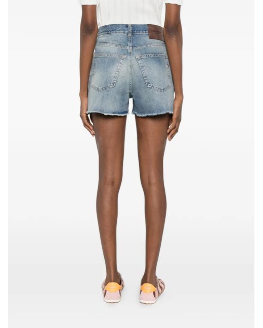 Dondup Gerafelde Shorts in het Blue