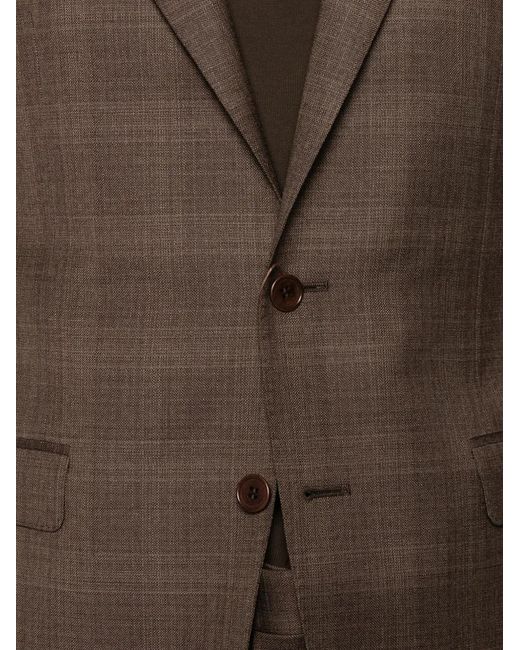 Canali Brown Checked Suit for men