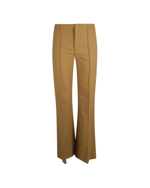 Chloé Natural Flared Cotton Trousers