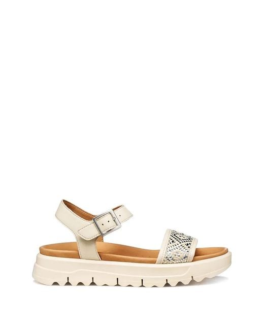 Geox Natural Xand 2.1S Geometric-Pattern Buckled Sandals