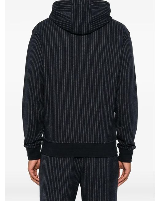 Mackage Blue Pinstriped Zip-Up Hoodie for men