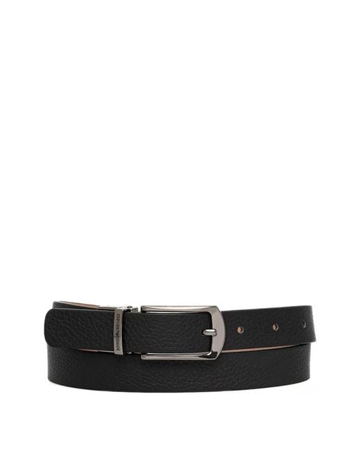 Emporio Armani White Logo-Detailed Belt