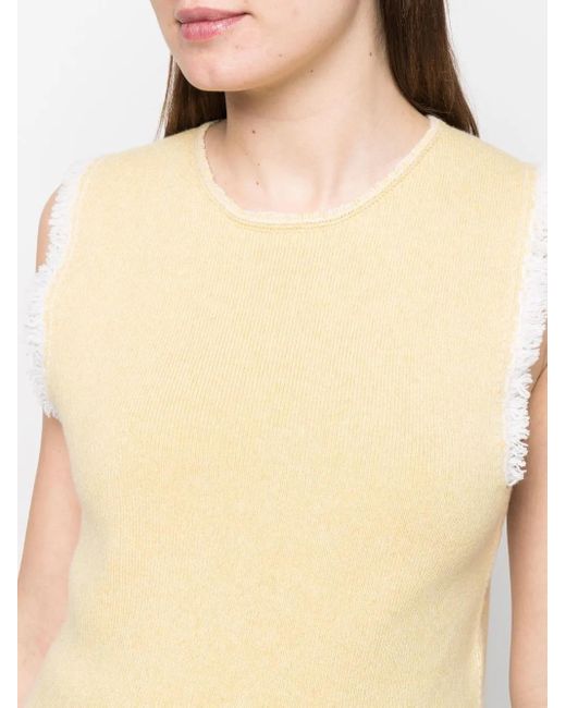 Barrie Natural Fringe-Trim Top