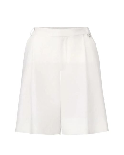 Viktoria & Woods White Belt-Loops Pleated Shorts
