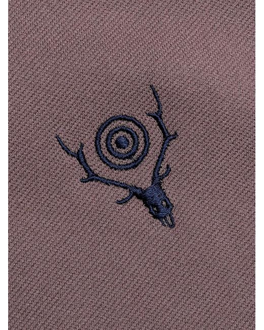 South2 West8 Purple Embroidered-Logo Jacket for men
