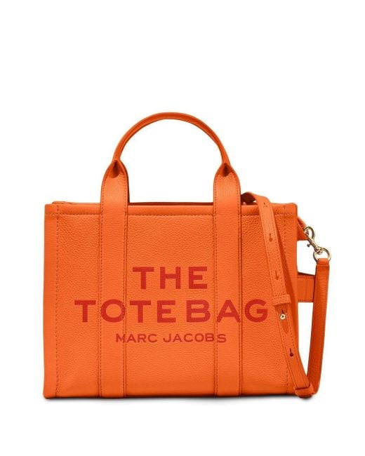 Marc Jacobs The Leather Small Tote Bag in Orange | Lyst Canada