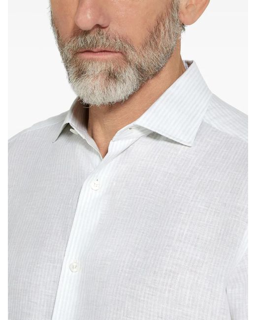 メンズ Zegna Oasi Lino シャツ White