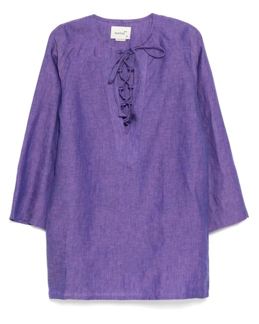 Bambah Purple Tie Tunic Blouse