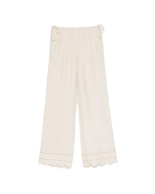 THE GARMENT White Darling Scalloped-Edge Side-Tie Trousers