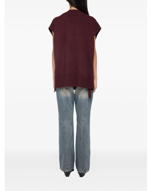 Zadig & Voltaire Purple V-Neck Side-Tie Vest