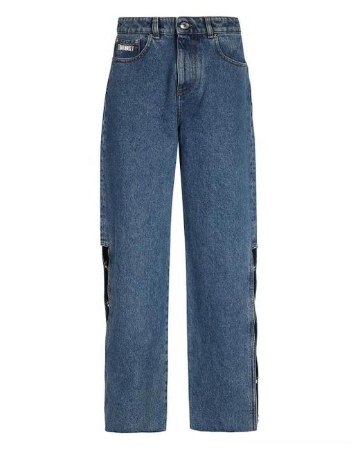 Gcds Jeans Met Wijde Pijpen in het Blue