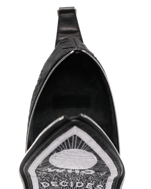 Who Decides War Black Wdw Leather Messenger Bag for men