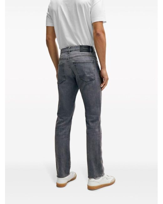 Boss Blue Skinny-fit Stonewashed Jeans for men