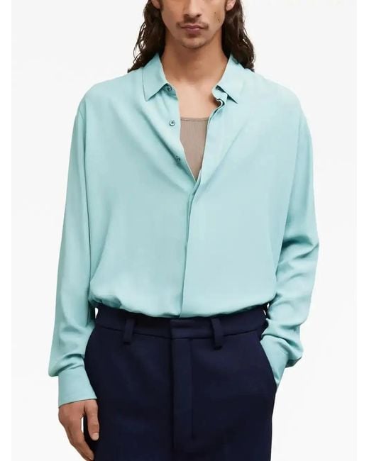 AMI Button-Up Overhemd in het Blue