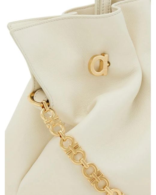 Ferragamo White Medium Soft Shoulder Bag