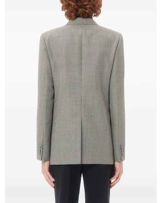 Valentino Garavani Gray Single-Breasted Wool Jacket With Houndstooth Pattern for men